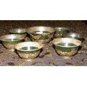 Set of bowls made of Jade and Silver