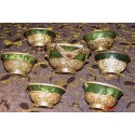 Set of bowls made of Jade and Silver