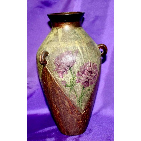Clay Decoupage Vase from Indonesia