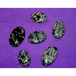 Obsidian Snowflake Cabochons