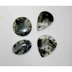 Turmalinated Quartz Cabochons