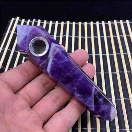 Natural Amethyst Crystal Smoking Pipe