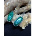 Emerald Handmade Earring in Silver