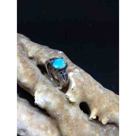 Turquoise Handmade Silver 925 Ring from India