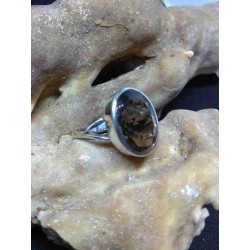 Καπνίας Χαλαζίας Δαχτυλίδι Ασημένιο Χειροποίητο από Ινδία