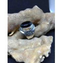 Black Agate Handmade Silver 925 Ring from India