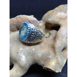 Μπλε Τοπαζι Δαχτυλίδι Ασημένιο Χειροποίητο από Ινδία