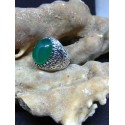 Green Agate Handmade Silver 925 Ring from India