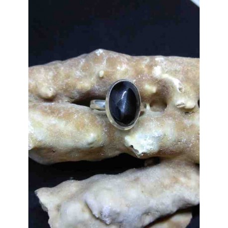 Black Star Sapphire Handmade Silver 925 Ring from India