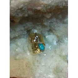 Turquoise Brass Handmade Ring From India