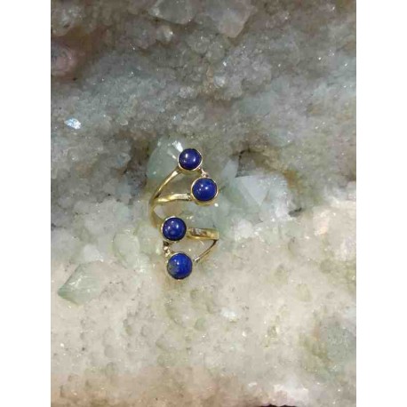 Lapis Brass Handmade Ring From India