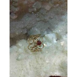 Garnet Brass Handmade Ring From India