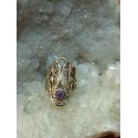 Amethyst Brass Handmade Ring From India