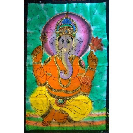 Lord Ganesha Βatik Painting from India.