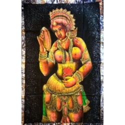Γυναίκα Ζωγραφική Μπατίκ σε Υφασμα απο Ινδία
