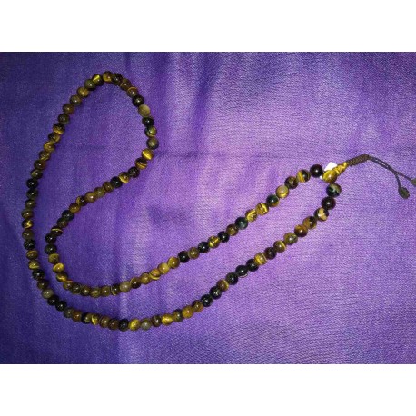 Tiger Eye Crystal Mala Necklace from Nepal