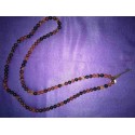 Black Red Agate Crystal Mala Necklace from Nepal
