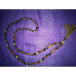 Rudraksha and handmade bone beads Mala Necklace from Nepal