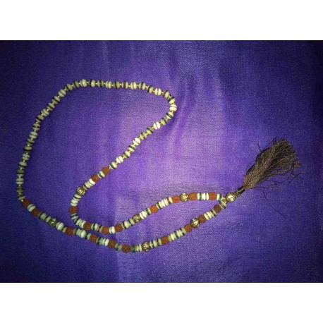 Rudraksha and handmade bone beads Mala Necklace from Nepal