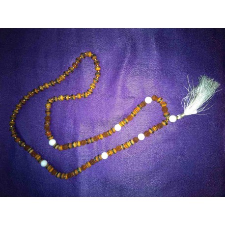 Rudraksha and handmade bone beads Mala Necklace from Nepal