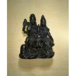 Shiva Parvati Ganesha Resin Statue From Nepal