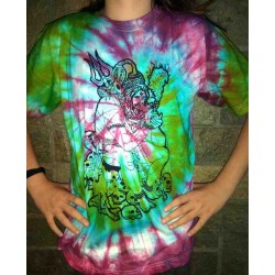 T-shirt painted with tie dye technic from India