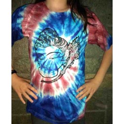 T-shirt painted with tie dye technic from India