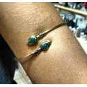 Brass Arm Bracelet Aventurine