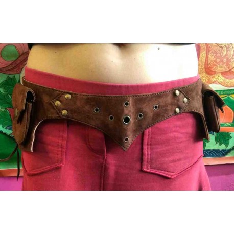 Leather money belt from India