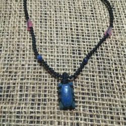 Lapis Lazuli makrame pendant