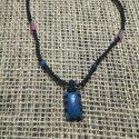 Lapis Lazuli makrame pendant