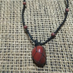 Red Jasper makrame pendant