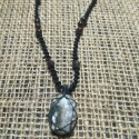 Moss Agate makrame pendant