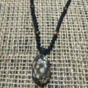 Moss Agate makrame pendant