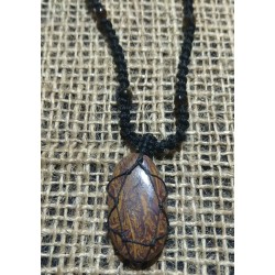 Fossil Jasper makrame pendant