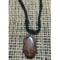 Fossil Jasper makrame pendant