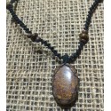 Fossil Jasper makrame pendant