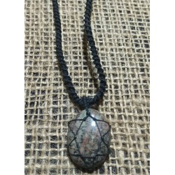 Jasper makrame pendant