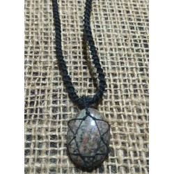 Jasper makrame pendant