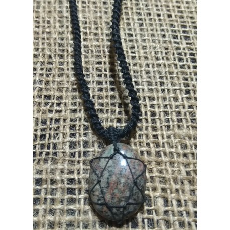 Jasper makrame pendant