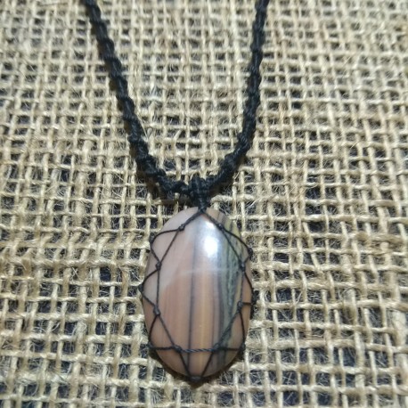 Jasper makrame pendant