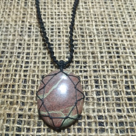 Jasper makrame pendant