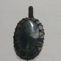 Moss Agate makrame pendant