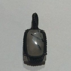 Turmalinated Quartz makrame pendant