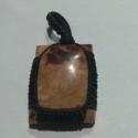 Jade makrame pendant