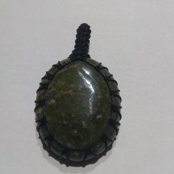 Jasper makrame pendant