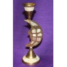 Bronze / Mother of Pearl Candleholder from India