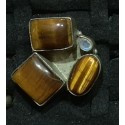 Silver plated Ring with tiger Eye