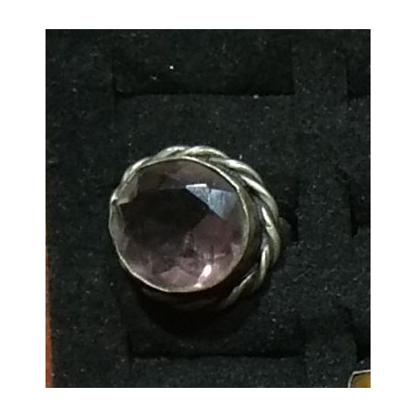 Silver plated Ring with Amethyst