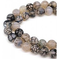Dragon Vein Agate Beads strand 35cm from India